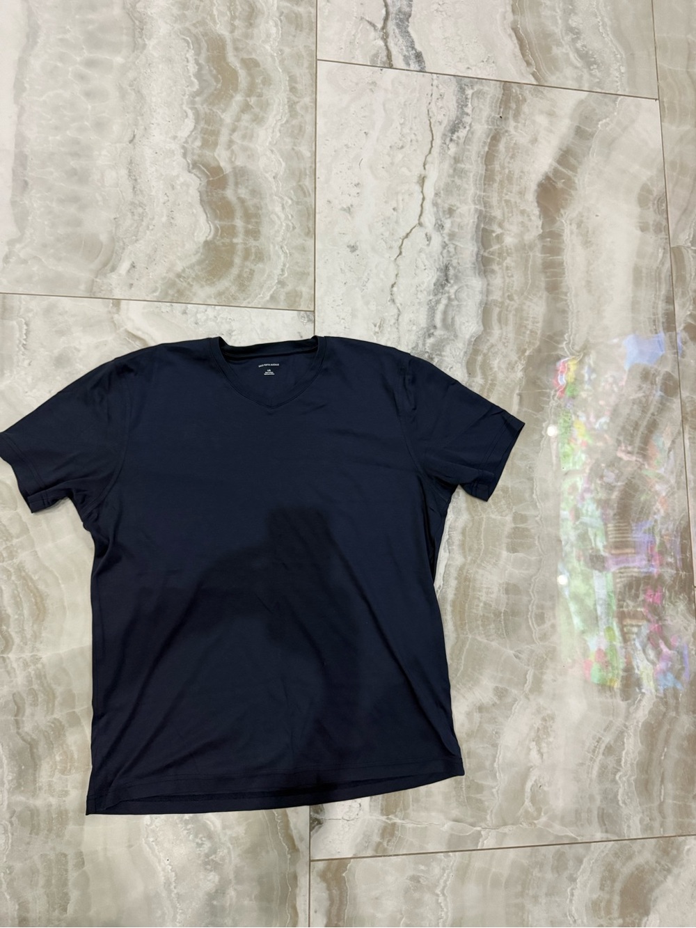 Saks Fifth Avenue Men's Navy V-Neck Tee